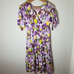 Kate Spade Swing Floral Jacquard Wrap Dress Silk Blend 🧡